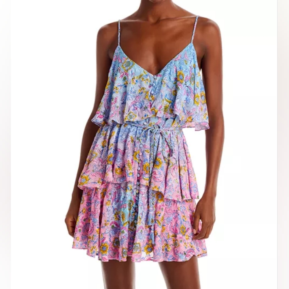 Hemant and Nandita Tiered Braided Belt Dress NWT Sz S